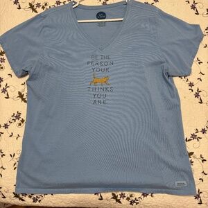 Life is Good Be The Person Your Cat Thinks You Are Shirt Sz XXL